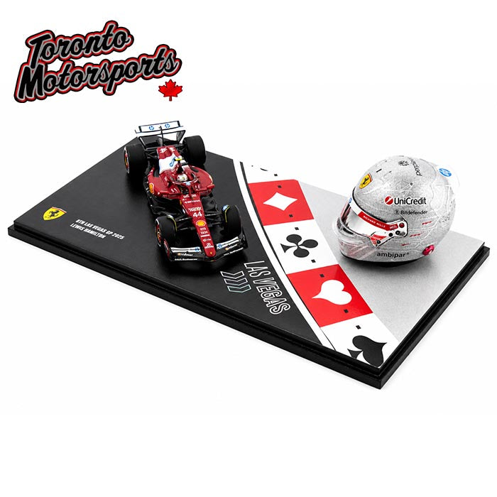2025 Lewis Hamilton Scuderia Ferrari - Las Vegas GP - F1 Replica Helmet and Car Set - 1:5/1:43 Scale by Looksmart #LSSET01