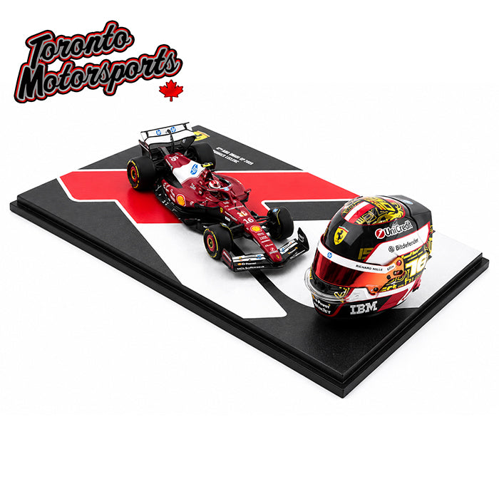 2025 Charles LeClerc Scuderia Ferrari - Abu Dhabi GP - F1 Replica Helmet and Car Set - 1:5/1:43 Scale by Looksmart #LSSET02
