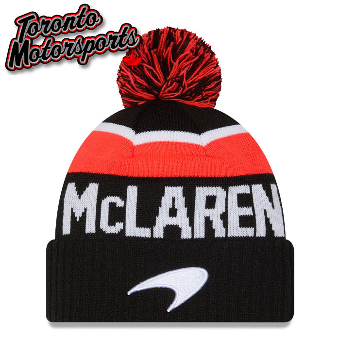 .2025 McLaren F1 New Era Pom Cuff Sport Beanie Hat - Black #MCL-60684621