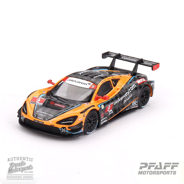 2024 McLaren 720 GT3 EVO Pfaff Motorsports #9 Jarvis/Kirchhofer/Hinchcliffe/Rossi – IMSA Daytona 1:64 Scale by MiniGT #MGT00984 (MGTPFAFF64)