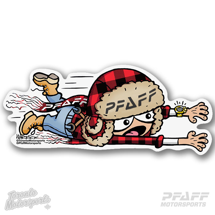 Pfaff Motorsports 'Hang-On Freddie' (right) - Vinyl Decal  #PFAFF-DECALHANGON-R