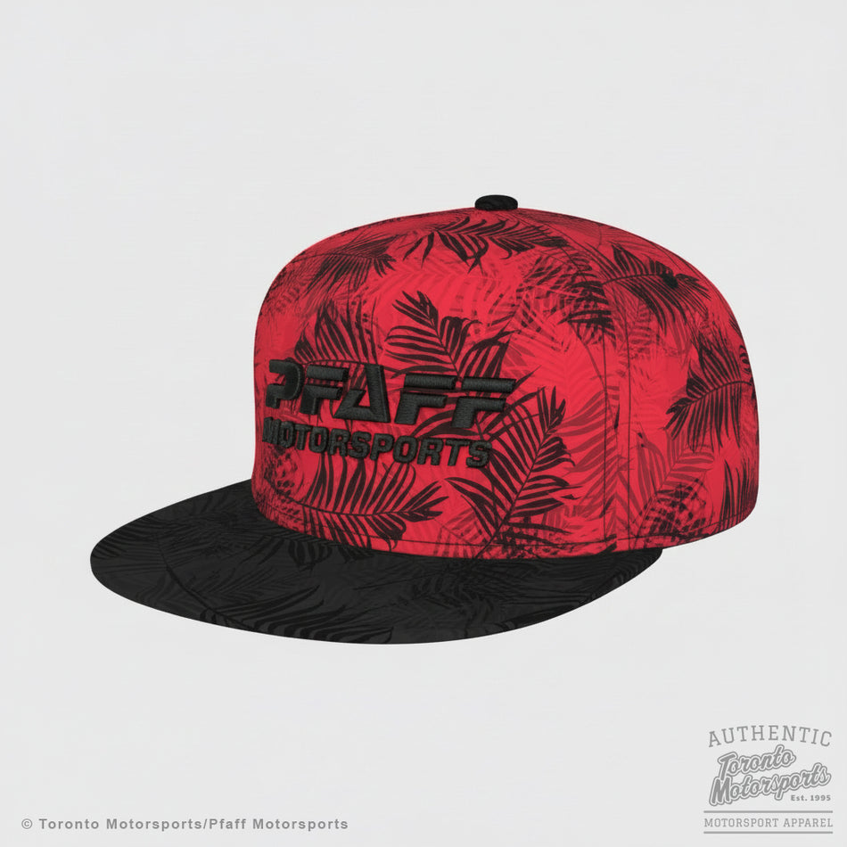 Pfaff Motorsports TEAM PRE-CURVED BRIM CAP - Red Palm - PFAFF26-308