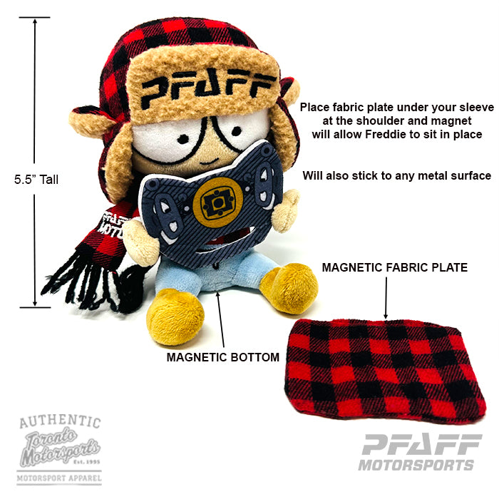 Pfaff Motorsports 'Full Send Freddie' Mascot - 5.5" Magnetic Plush Character #PFAFF-FREDDIEFS