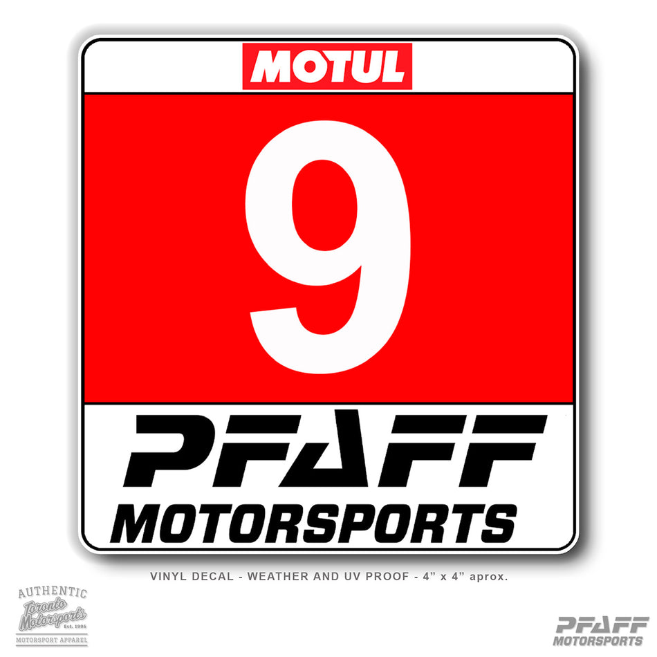 Pfaff Motorsports 'Reflective Number Plate' Vinyl Decal  #DECAL-PFAFFREFLECT (162)