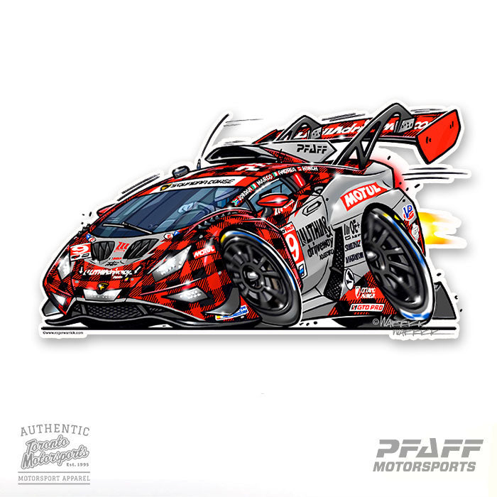 Pfaff Motorsports Lamborghini Huracan GT3 EVO2 #9 Lithia/Driveway.com CarTOON  - Vinyl Decal #PFAFF25-DECAL2 (160)