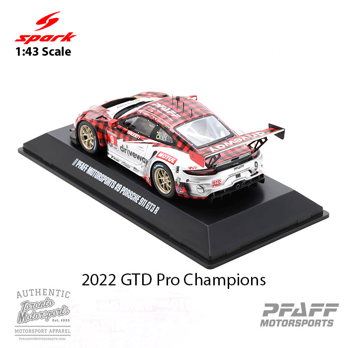 2022 Porsche 911 GT3 R Pfaff Motorsports #9 Campbell/Jaminet/Nasr - IMSA GTD Pro Champions 1:43 Scale by Spark #SP411