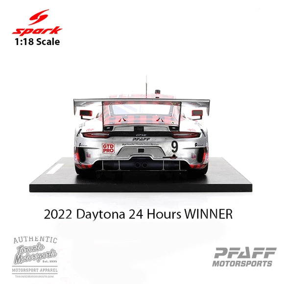 2022 Porsche 911 GT3 R Pfaff Motorsports #9 Campbell/Jaminet/Nasr - 24h Daytona WINNER 1:18 Scale by Spark #18SP152