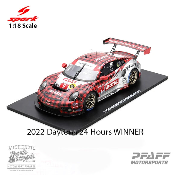 2022 Porsche 911 GT3 R Pfaff Motorsports #9 Campbell/Jaminet/Nasr - 24h Daytona WINNER 1:18 Scale by Spark #18SP152
