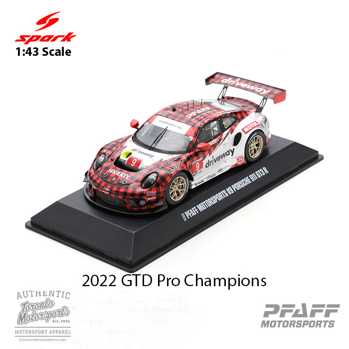 2022 Porsche 911 GT3 R Pfaff Motorsports #9 Campbell/Jaminet/Nasr - IMSA GTD Pro Champions 1:43 Scale by Spark #SP411