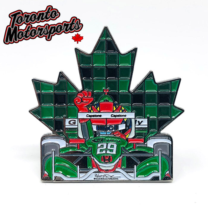 James Hinchcliffe 'GO GREEN!' CarTOON  -  Enamel Collector Pin #PIN-HINCHGOGREEN