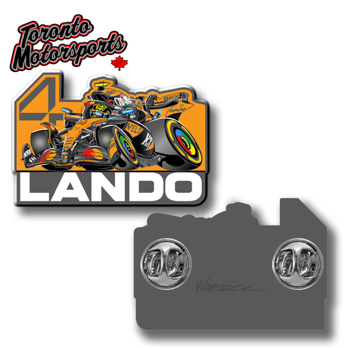 Lando Norris McLaren MCL39 F1 - Warrick CarTOON Art - Enamel Collector Pin #PIN-LN25