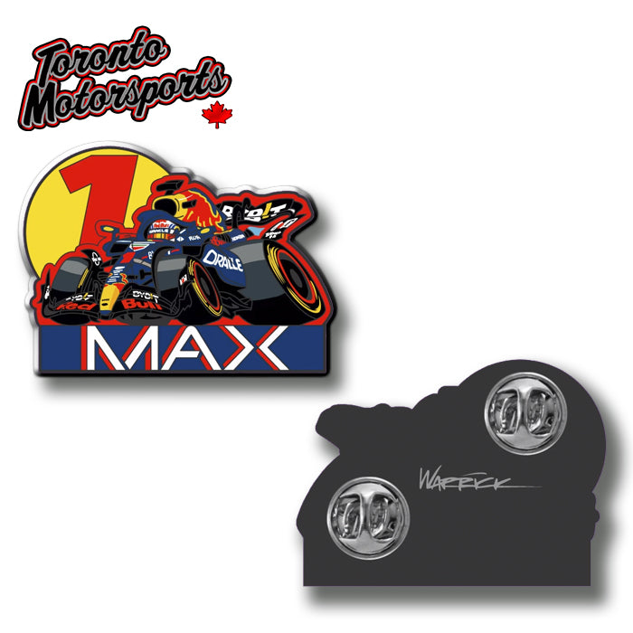Max Verstappen Red Bull RB21 F1 - Warrick CarTOON Art - Enamel Collector Pin #PIN-MV25