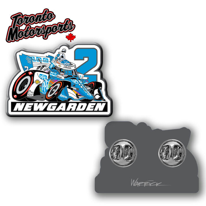 Josef Newgarden - Team Penske IndyCar - Warrick CarTOON Art - Enamel Collector Pin #PIN-JNEW
