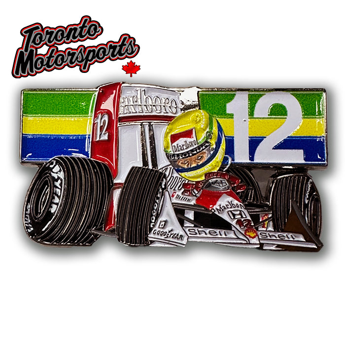 Senna McLaren MP 4/4 - CarTOON Enamel Collector Pin #PIN-SENNA