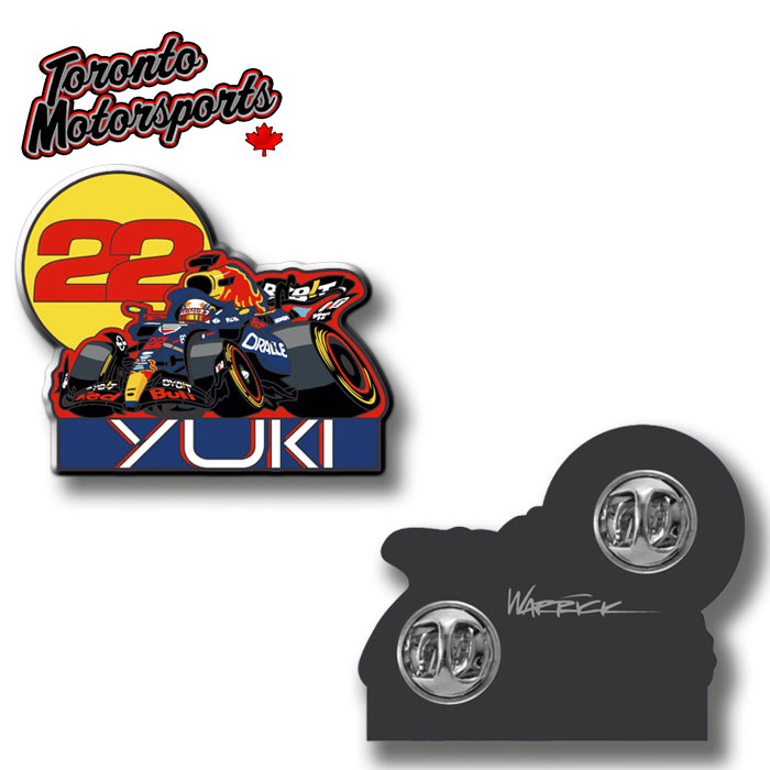 Yuki Tsunoda Red Bull RB21 F1 - Warrick CarTOON Art - Enamel Collector Pin #PIN-YT25