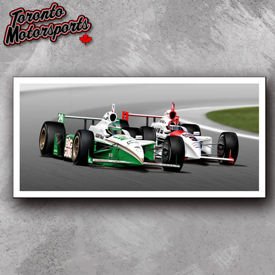 Paul Tracy The Pass Limited Edition Print by Paul Huntington Signed by Paul Tracy #PRINT-TP