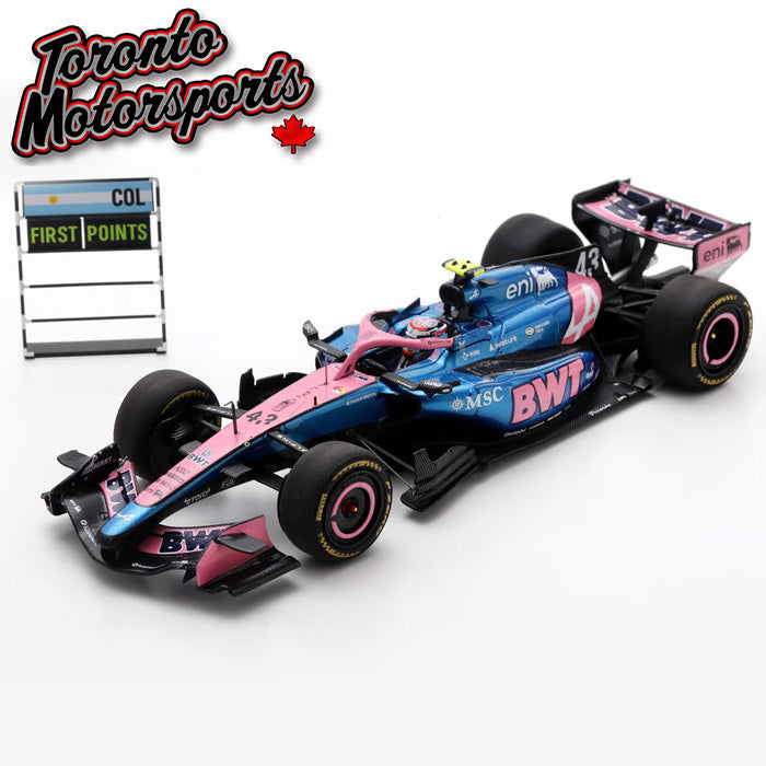 2026 BWT Alpine A526 #43 Franco Colapinto - Chinese GP *w/ PIT BOARD* - 1:43 Scale by Spark #S9367 (S9657)
