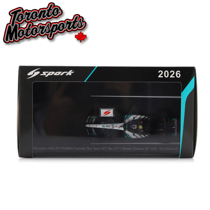 2026 Mercedes-AMG PETRONAS W17 #12 Kimi Antonelli - WINNER Chinese GP *w/ BIG BASE PIT BOARD* (1st F1 WIN) - 1:43 Scale by Spark #S9381