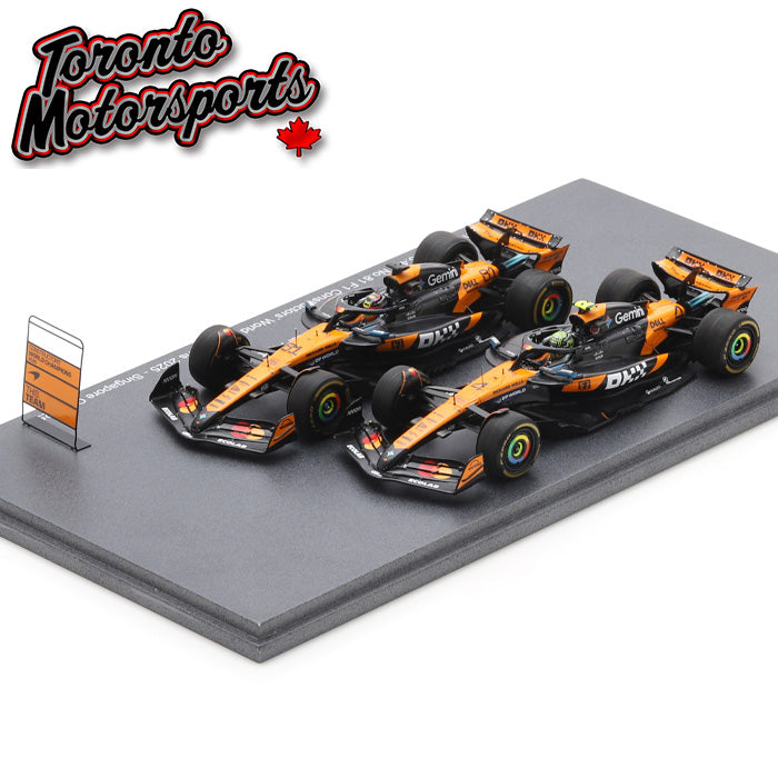 2025 McLaren MCL39 #4 Lando Norris & #81 Oscar Piastri - "CONSTRUCTOR CHAMPION" *2 CAR SET* 1:43 Scale by Spark #S9590