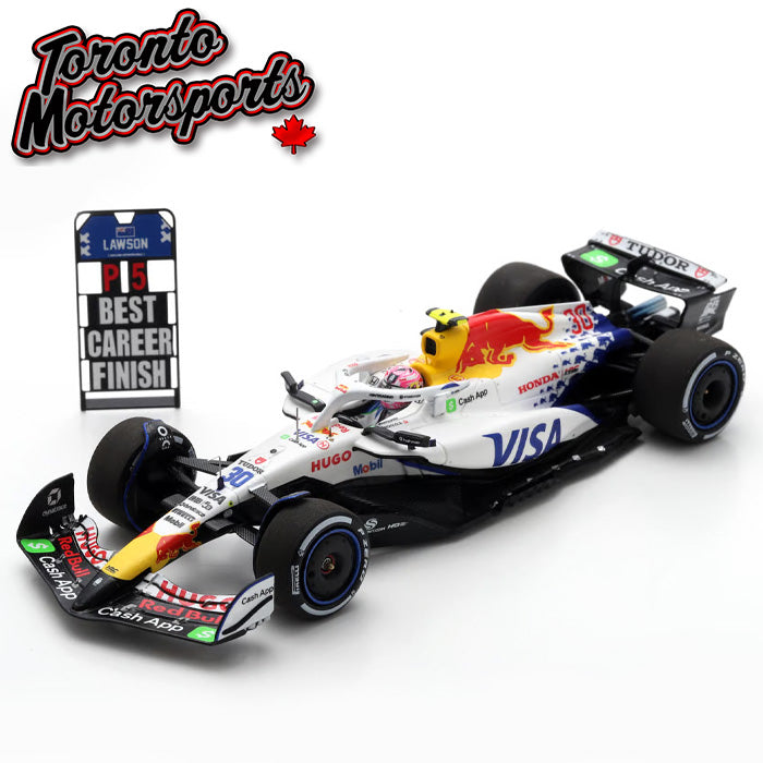 2025 Racing Bulls VCARB 02 Visa Cash App #30 Liam Lawson - Azerbaijan GP *W/ PIT BOARD* 1:43 Scale by Spark #S9631