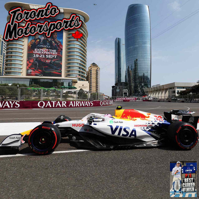 2025 Racing Bulls VCARB 02 Visa Cash App #30 Liam Lawson - Azerbaijan GP *W/ PIT BOARD* 1:43 Scale by Spark #S9631