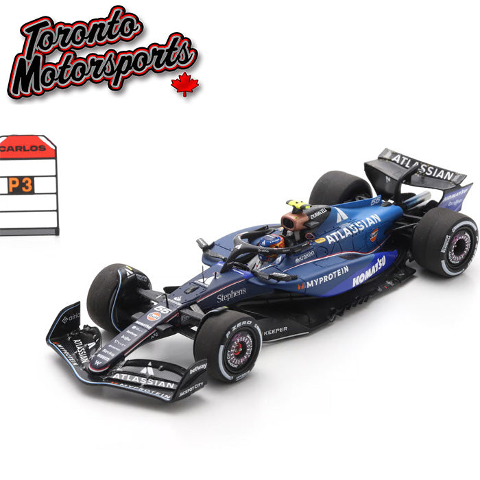 2025 Williams Racing FW47 F1 #55 Carlos Sainz - 3rd Azerbaijan GP *W/ PIT BOARD* 1:43 Scale by Spark #S9633