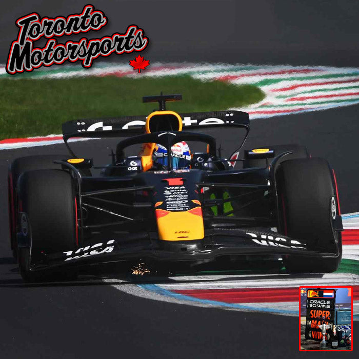 2025 Red Bull Racing RB21 F1 #1 Max Verstappen - WINNER Italian GP "Oracle 50 Wins" *W/ PIT BOARD* 1:43 Scale by Spark #S9636