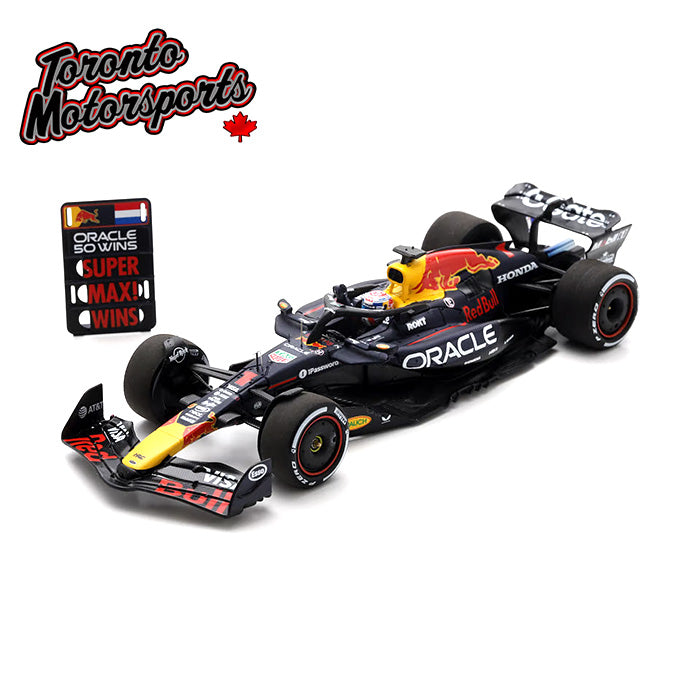 2025 Red Bull Racing RB21 F1 #1 Max Verstappen - WINNER Italian GP "Oracle 50 Wins" *W/ PIT BOARD* 1:43 Scale by Spark #S9636