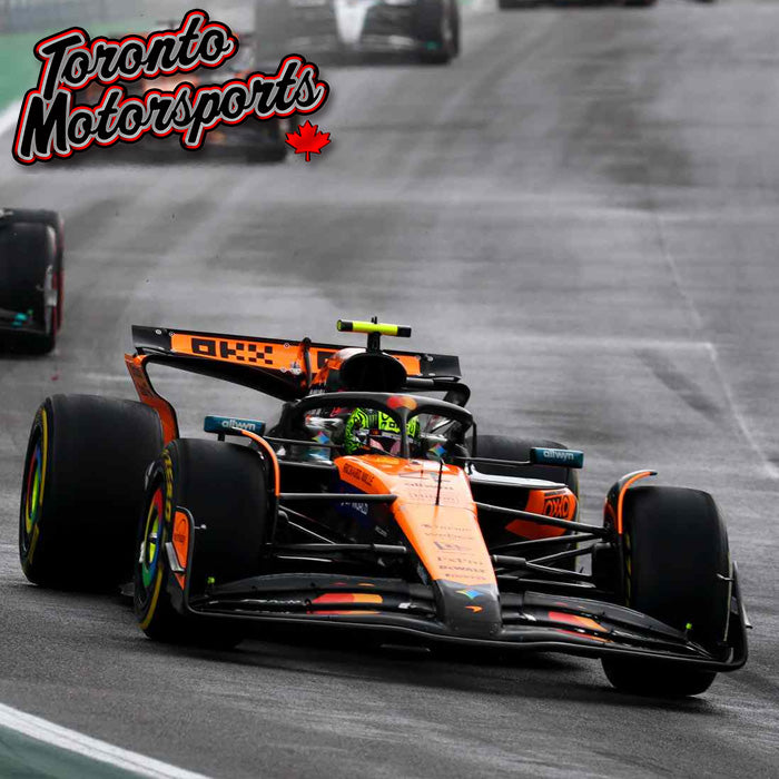 2025 McLaren MCL39 F1 #4 Lando Norris – WINNER Brazilian GP *w/NUMBER BOARD* 1:43 Scale by Spark #S9675