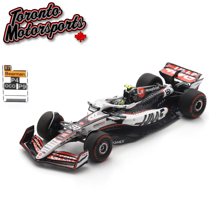 2025 Haas VF-25 MoneyGram #87 Oliver Bearman – 4th Mexican GP *w/PIT BOARD* 1:43 Scale by Spark #S9676
