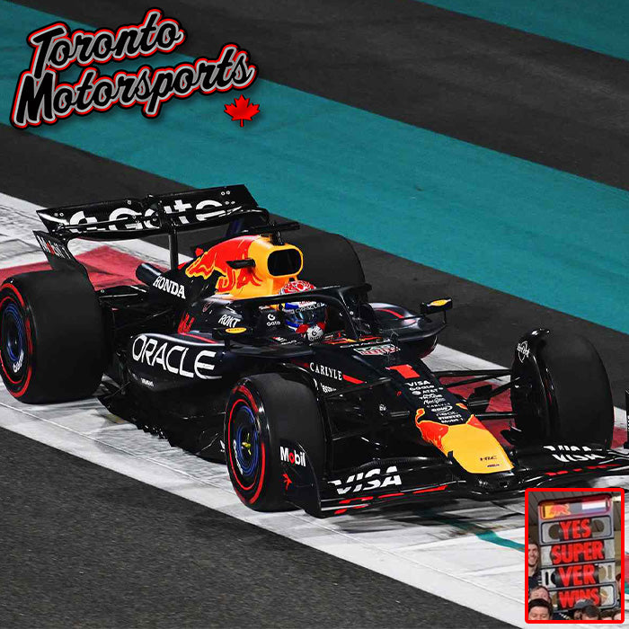 2025 Oracle Red Bull Racing #1 Max Verstappen Abu Dhabi GP WINNER - w/Pit Board 1:43 Scale by Spark #S9677