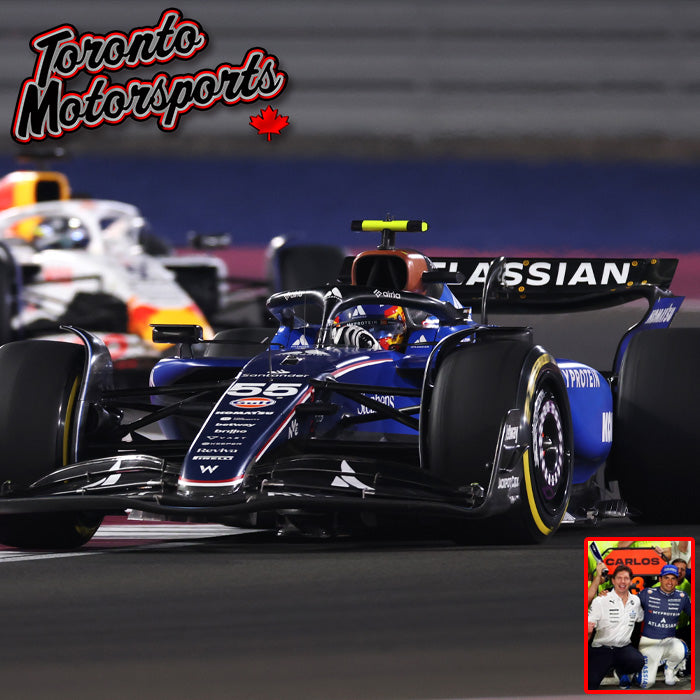 2025 Williams FW47 #55 Carlos Sainz - 3rd Qatar GP *w/ Pit Board* 1:43 Scale by Spark #S9683