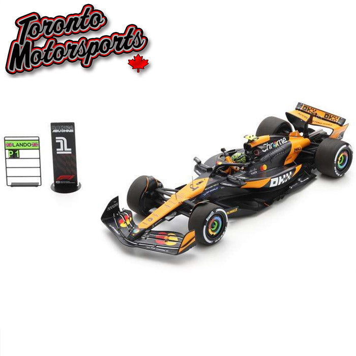 2024 McLaren MCL38 #4 Lando Norris WINNER Abu Dhabi GP 1:18 Scale by Spark #SPA180665 (18S665)