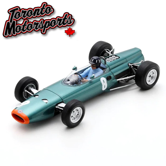 .1964 BRM P261 #8 Graham Hill - WINNER Monaco GP w/Display Case 1:18 Scale by Spark #SPA180713 (18S713)