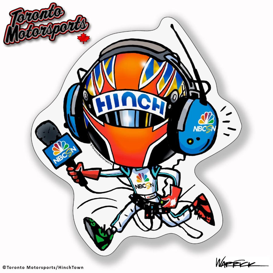James Hinchcliffe "Pit Reporter"  Decal - Die Cut Vinyl #STICKER-HINCHPITREPORTER (111)