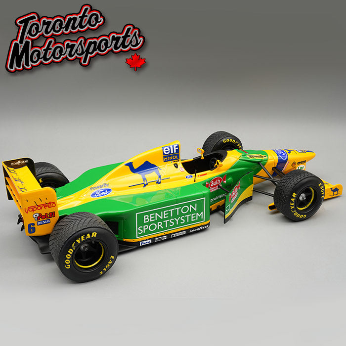 1993 Benetton B193A #6 Riccardo Patrese - British GP *W/ Raining Tyres* *w/ DISPLAY CASE* Ltd. Edition 1:18 Scale by Tecnomodel #TM18-377C