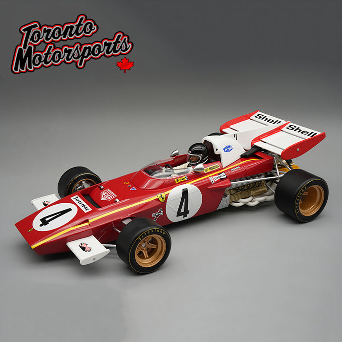 .1971 Ferrari 312 B2 F1 #4 Jacky Ickx (with Driver Figure & Display) - Monaco GP Ltd. Edition 1:18 Scale by Tecnomodel #TMD18-315B