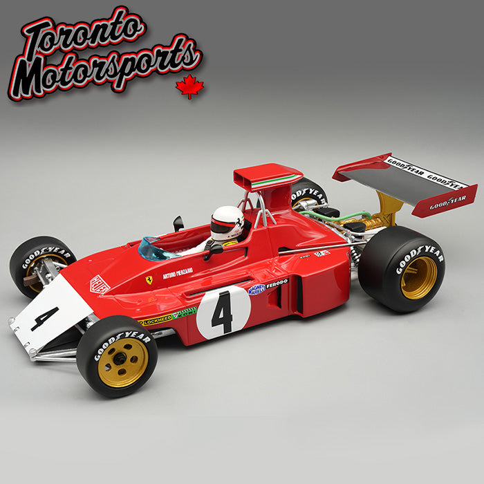 1973 Ferrari 312B3-73 #4 Arturo Merzario - Canada GP *With Broke Nose* *w/ DISPLAY CASE* Ltd. Edition 1:18 Scale by Tecnomodel #TMD18-412C
