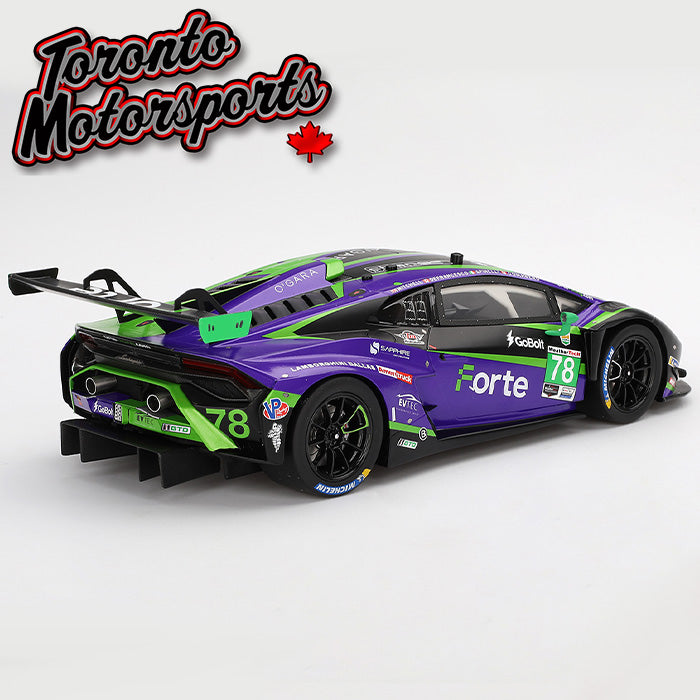 2024 Lamborghini Huracán GT3 EVO2 Forte Racing #78 DeFrancesco/Goikhberg/Mitchell/Spinelli – IMSA Daytona 24 Hrs 1:18 Scale by True Scale Models #TS0578