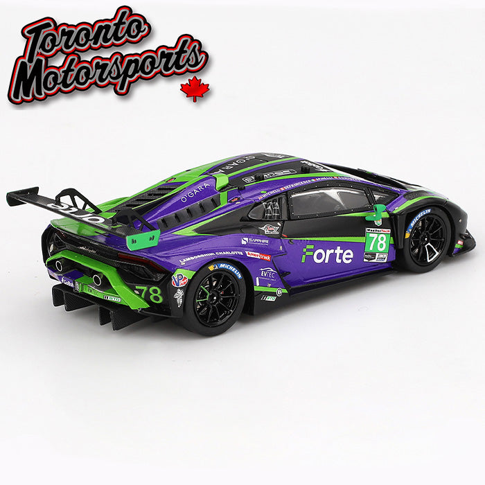 .2024 Lamborghini Huracán GT3 EVO2 Forte Racing #78 DeFrancesco/Goikhberg/Mitchell/Spinelli – IMSA Daytona 24 Hrs 1:43 Scale by TSM #TSM430807