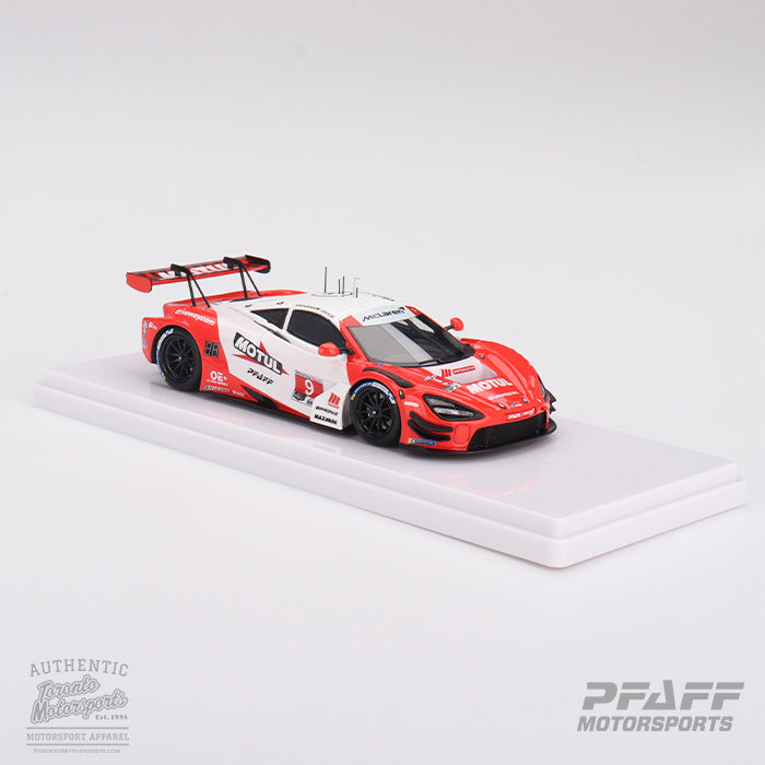 .2024 McLaren 720 GT3 EVO Pfaff Motorsports #9 Jarvis/Kirchhofer - 'Senna Tribute' IMSA MOTUL Course de Monterey 1:43 Scale by TSM #TSM430811