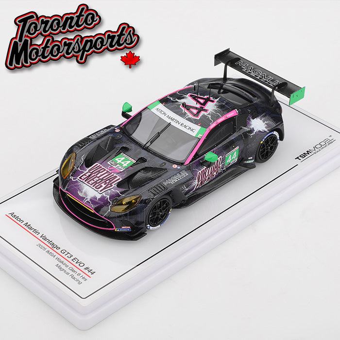 2025 Aston Martin Vantage GT3 Evo Magnus Racing #44 Potter/Pumpelly/Sørensen – IMSA Walkins Glen 6 Hrs 1:43 Scale by TSM #TSM430916