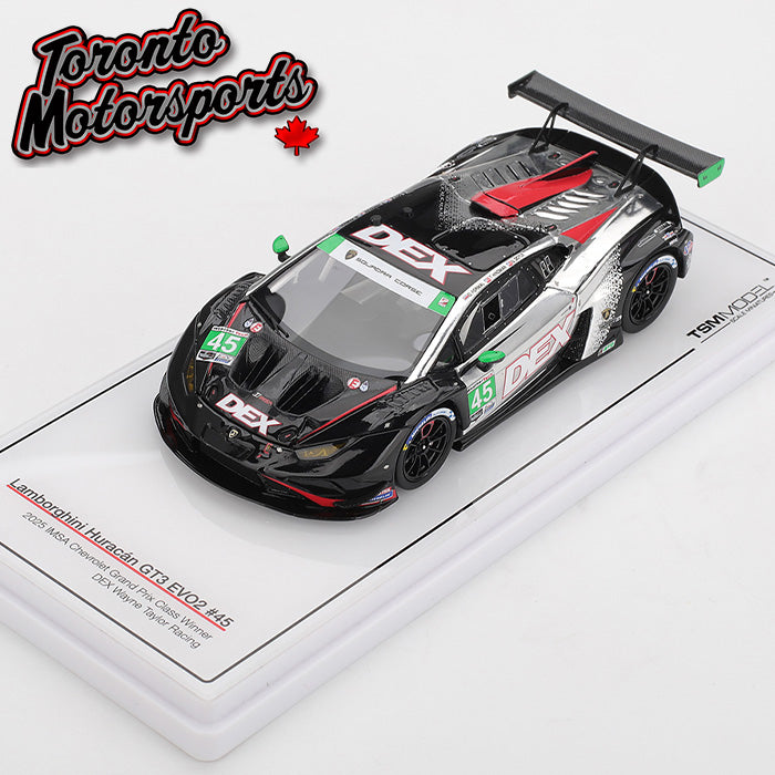 2025 Lamborghini Huracan GT3 EVO2 DEX WTR #45 Formal/Hindman – WINNER GTD CLASS IMSA Chevrolet Grand Prix 1:43 Scale by TSM #TSM430929