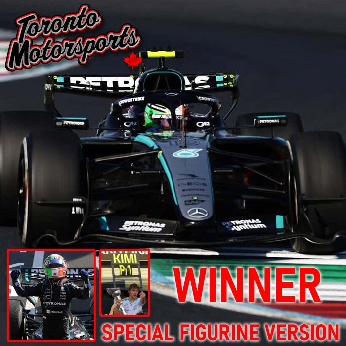 2026 Mercedes-AMG Petronas W17 #12 Kimi Antonelli - WINNER Italian GP *w/ SPECIAL FIGURINE & PIT BOARD* - 1:43 Scale by Spark #S9329