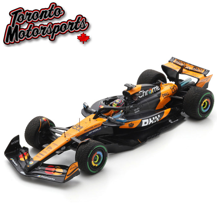 2025 McLaren MCL39 F1 #81 Oscar Piastri WINNER Belgian GP *W/ RAIN TYRES* 1:43 Scale by Spark #S9641