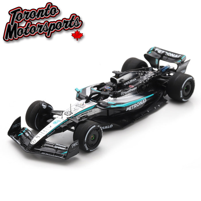 2025 Mercedes-AMG Petronas W16E F1 #63 George Russell "150TH GP" (w/ SPECIAL BASE) - 2nd Las Vegas GP 1:43 Scale by Spark #S9670